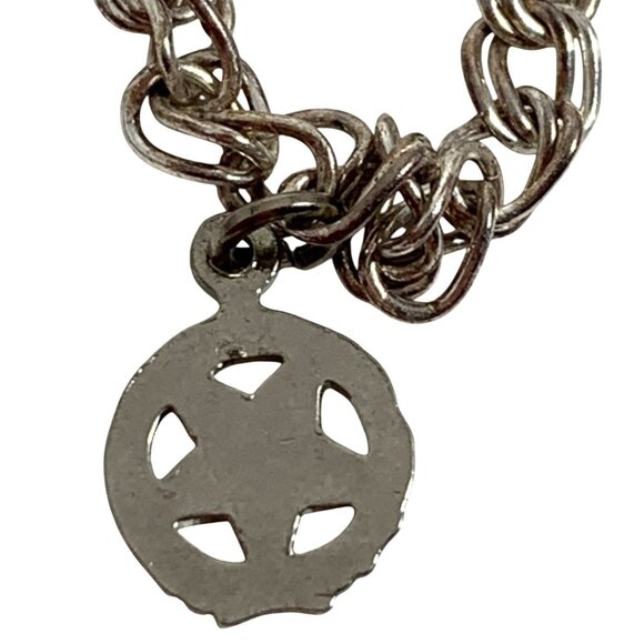 925 S/S Italy Double Chain Link Bracelet Masonic Charm Order of Eastern Star VTG - Picture 8 of 8
